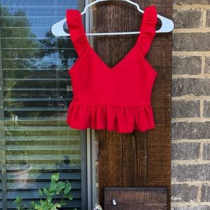 NWOT Red ASOS Cropped Blouse